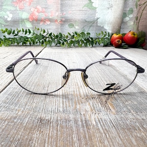 plum purple-demi metal eyeglass frame only 53[]15/140 oversized oval/metal eyeglasses unisex/men/women glasses deadstock/vintage/nos eyewear