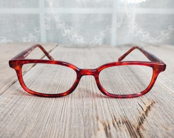 tortoiseshell glasses frames rectangle eyeglasses unisex/men/women 90s (46[]17/140)