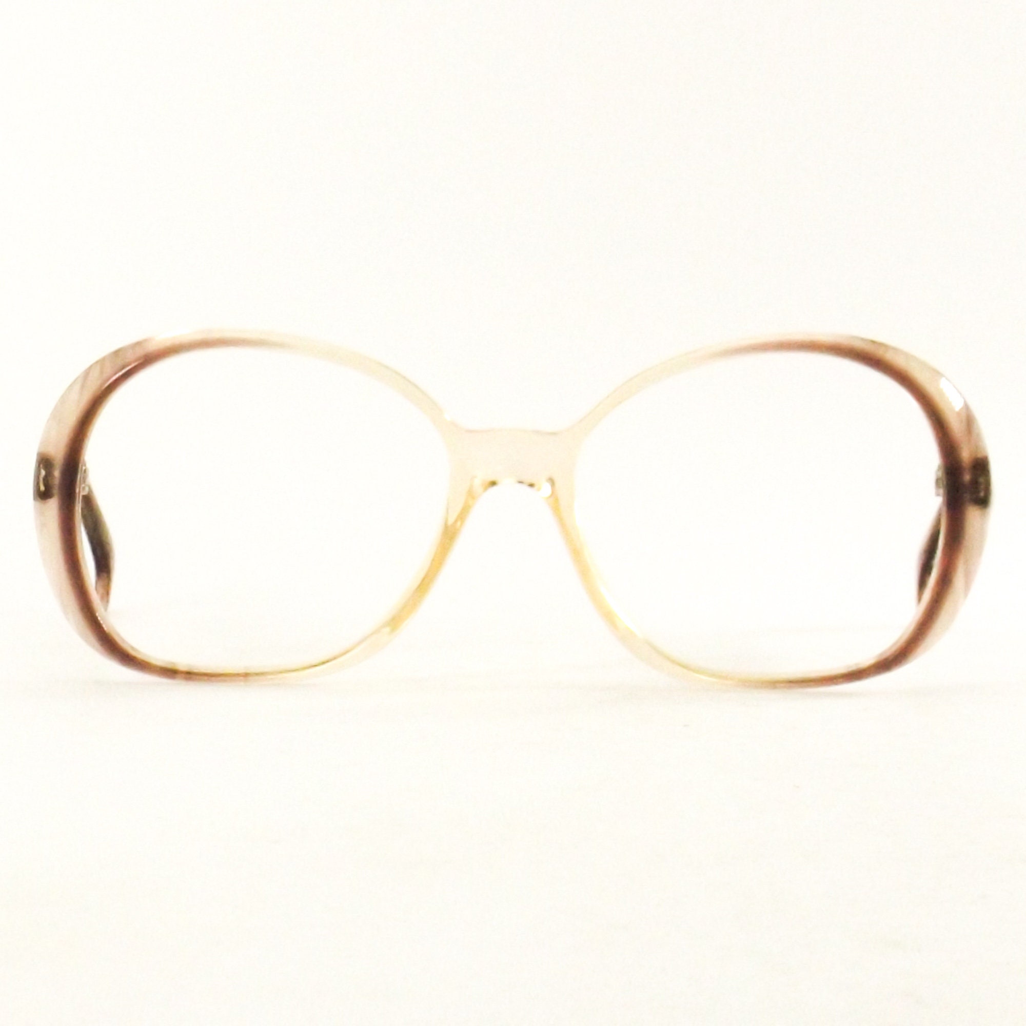 Vintage German Eyeglasses 70s NOS Clear Mauve Pink Round Eye Etsy UK