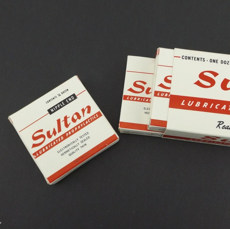 NOS 60s vintage sultan condoms retro prophylactic condom Etsy