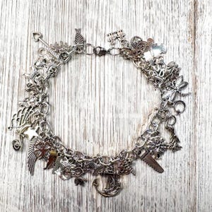 Personalized Silver Charm Bracelet/Anklet: Chunky Boho Initial Bracelet