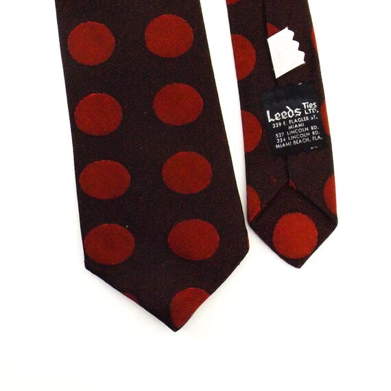vintage necktie tie polka dot neckties mens 52" N… - image 4