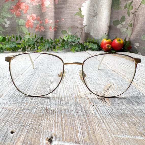 Oversized Round Eyeglass Frames: Pink Multi Matte… - image 1