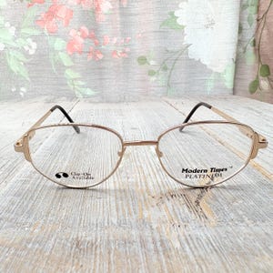 eyeglasses frame only 50[]16/135 round/oval light gold eyeglasses unisex/men/women glasses deadstock/vintage prescription eyewear 1990s 90s