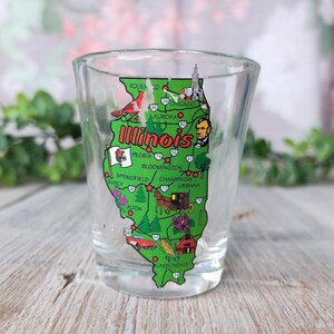 state souvenir shot glass illinois collectible barware