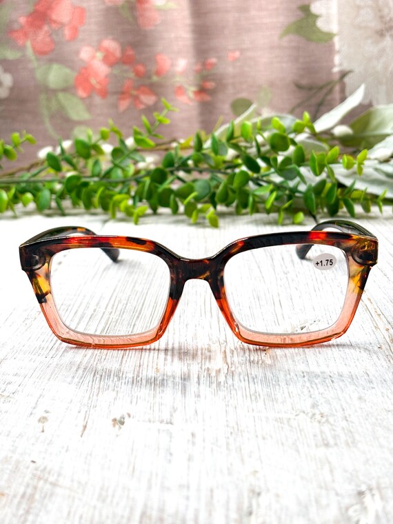 Tortoise-Shell Reading Glasses +1.75: Square Chun… - image 3