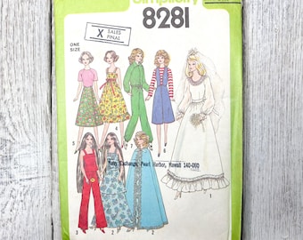 Cher Barbie Farrah Doll Clothes Wardrobe Simplicity 8281 Vintage