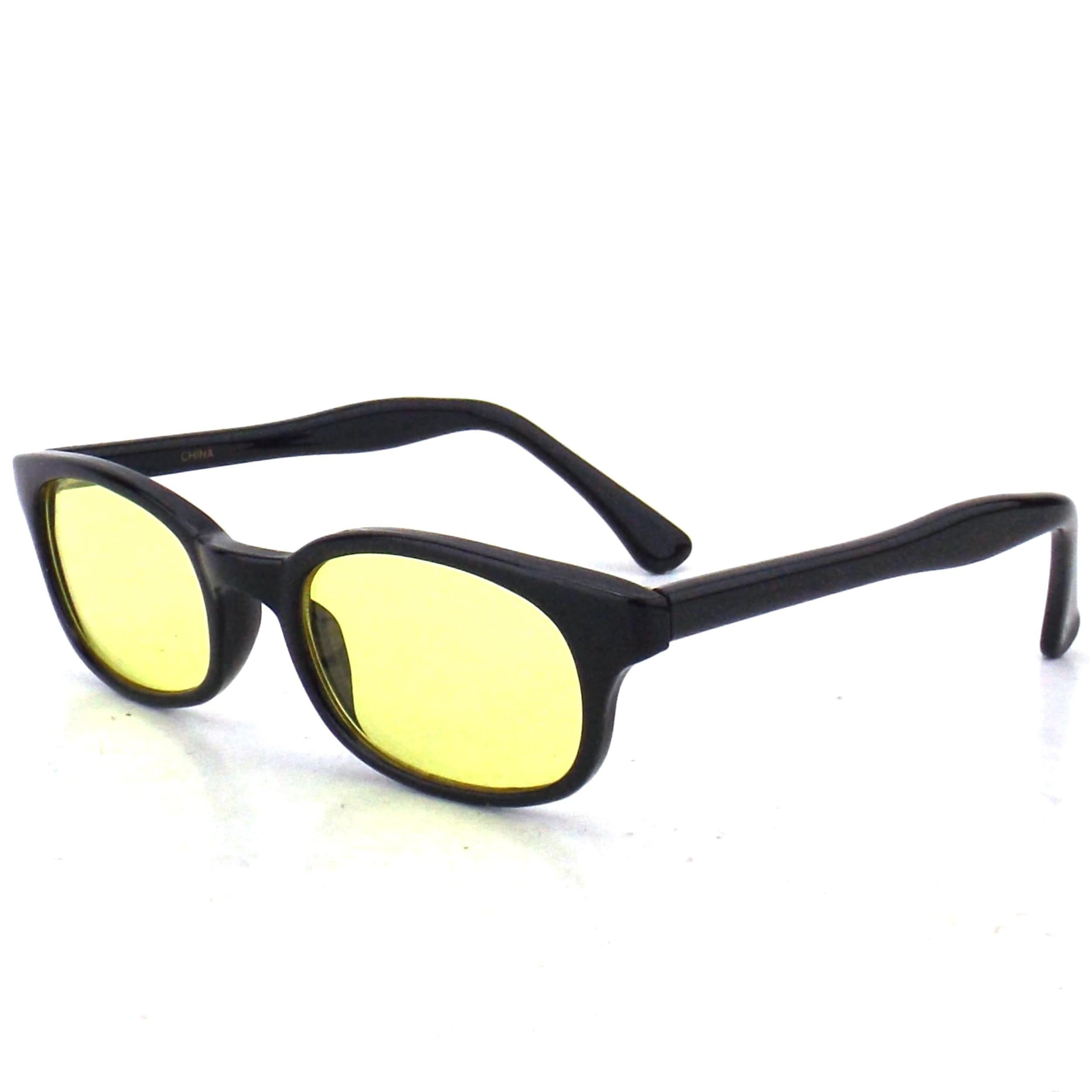Yellow tint glasses black rectangle sunglasses 80s 90s NOS Etsy