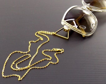 gold eyeglass chain loop lanyard | triangle ring holder necklace | necklace for glasses | sunglasses chain lanyard