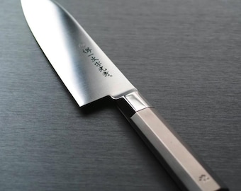 Authentic Handmade Japanese Santoku Knife 'Kirameki' - Superior Quality from Seki, Japan - Contemporary Japanese Design