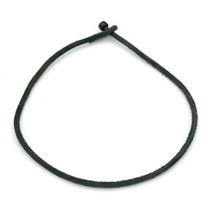 Mens womens unisex 4mm thick black leather necklace image 1