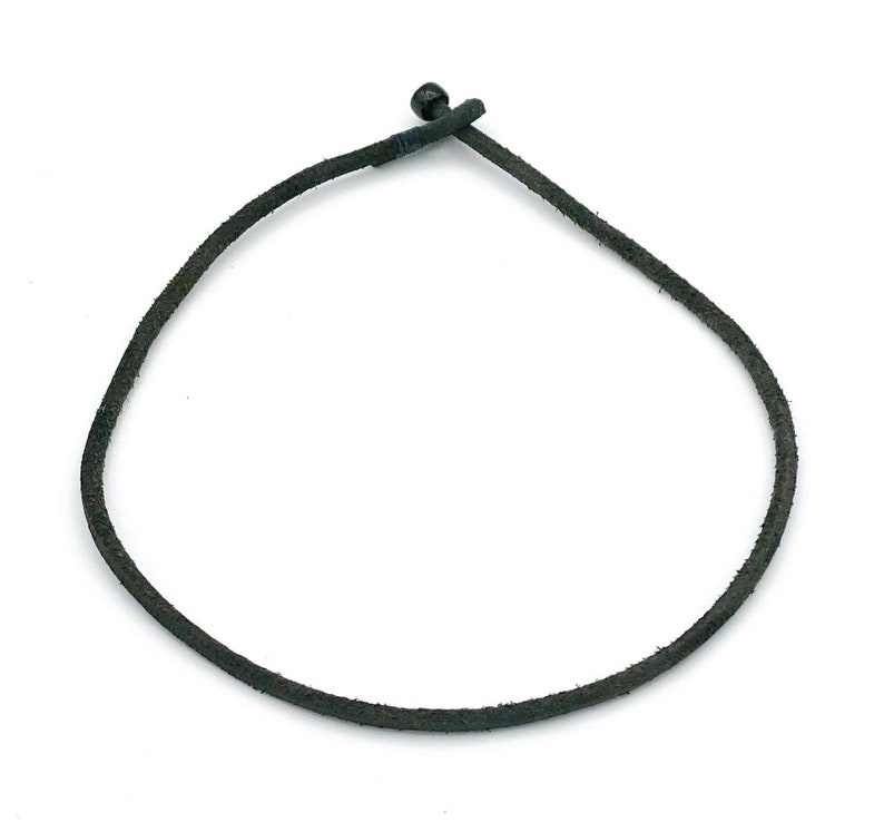 Mens womens unisex 4mm thick black leather necklace image 1