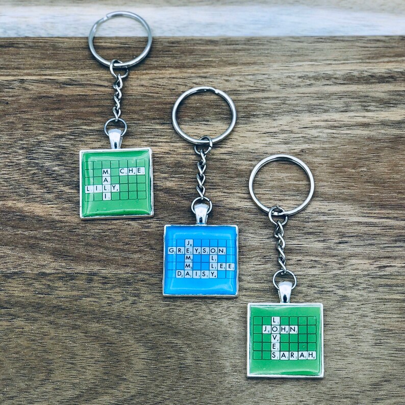 Personalised Scrabble Letter Tile Crossword Keepsake Keyring Etsy