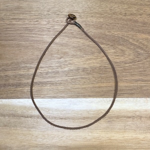 Mens womens unisex thin brown leather necklace image 3