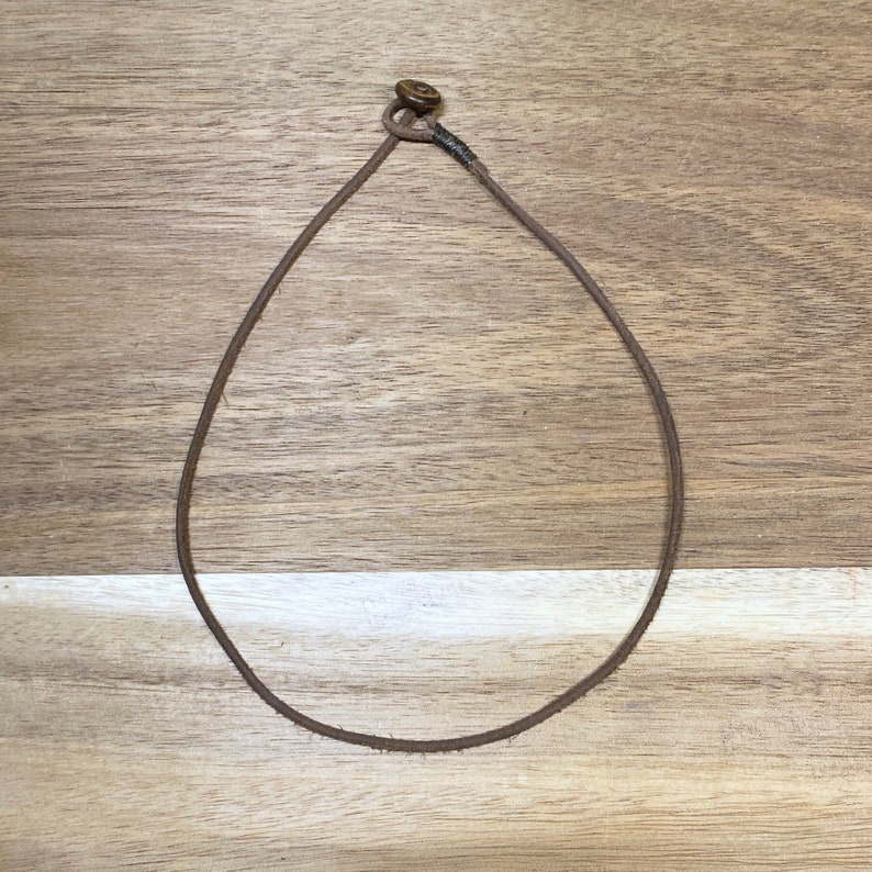 Mens womens unisex thin brown leather necklace image 3