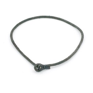 Mens womens unisex 4mm thick black leather necklace image 3