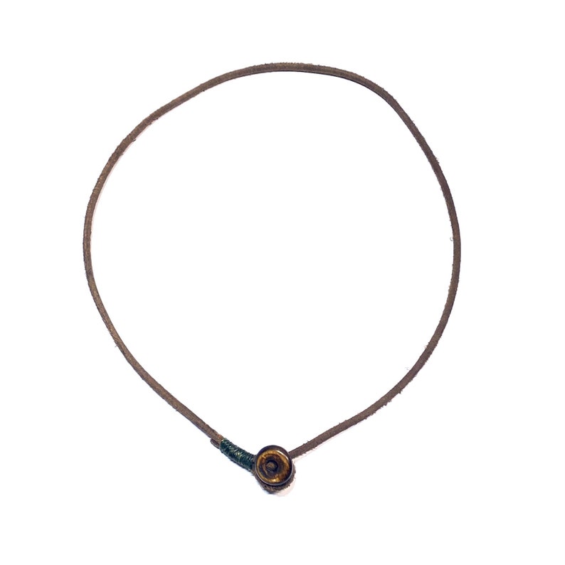 Mens womens unisex thin brown leather necklace image 6