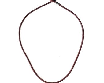 Mens womens brown leather necklace