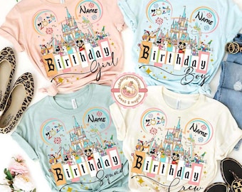 Personalized Disney Birthday 2026 Shirts, Mickey Birthday Shirt, Disney Birthday Girl, Birthday Squad, Disney Best Birthday Ever Party Tee