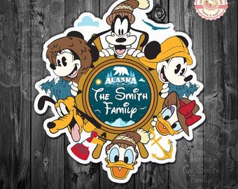 Personalized Mickey & Friends Disney Alaska Cruise Magnet, Disney Wonder Magnet, Alaska Trip 2025, Disney Family Cruise Ship Stateroom Door