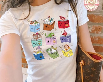 Cute Princess Sidekicks Book Club Shirt, Book Lover Gift, Dwarfs Librarian Shirt, Disney Princess Reading Tour Shirt, Princess baby Tee