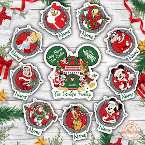 Personalized All Characters Disney Christmas Cruise Magnet, Mickey & Friends Princess Stitch Xmas Magnet, Very Merry Time Cruise 2025 Magnet