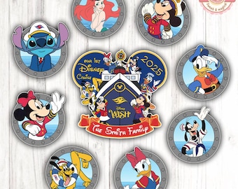 Personalized Our 1st Disney Cruise Ship Family Magnet, Mickey And Friends Magnets, Disney Wish Fantasy Magic, Disney Family Cruise Magnet