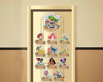 Personalized All Disney Characters Disney Summer Cruise Magnets, Mickey Friends Princess Stitch Pooh Magnets, Family Cruise Door Magnet
