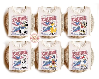 Personalized Disney Cruise Line 2026 Shirt, Mickey & Friends Family Cruise Trip Tees, Let's Cruise, Disney Wish Dream Magic Wonder Fantasy