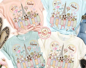 Personalized Retro Disneyland Paris Shirt, Mickey And Friends Eiffel Shirt, Disneyland Paris Vacation 2026 Shirt, Disney Family Trip Tees
