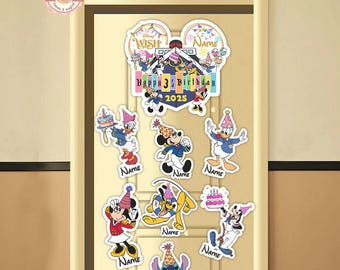 Personalized Birthday Cruise Magnet, Disney Cruise Line Birthday Magnet, Disney Birthday Cruise Magnet, Mickey And Friends Birthday Magnets