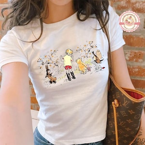 Vintage Winnie The Pooh Baby Tee Crop Tank, Retro Pooh Shirt, Pooh Friends Tee, Piglet Tigger Eeyore Shirt, Disney Trip Shirt, Disneyland