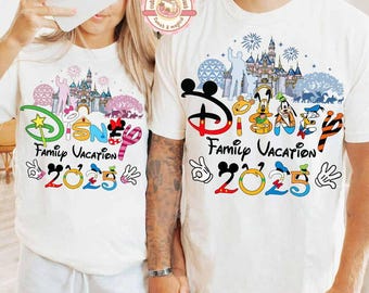 Personalized Disney Trip 2025 Shirt, Family Vacation Group Matching Shirt, WDW Disneyworld Mickey & Friends Tee, Family Vacation Shirts