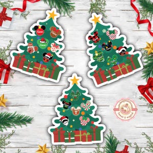 Personalized Disney Christmas Tree Family Cruise Magnet, Mickey & Friends Xmas Magnet, Very Merry Time Cruise 2025 Magnet, Mickey Ornament