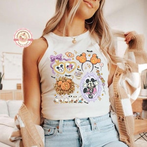 Vintage Disney Halloween Coquette Baby Tee Crop Tank, Retro Mickey&#39;s Not So Scary Shirt, Mickey Skeleton Shirt, Disney Spooky Season Shirt
