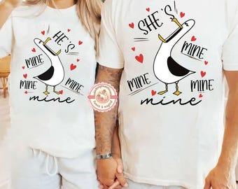 Disney Finding Nemo Seagull He's Mine She's Mine Matching Couple Shirt, Disney Valentine Day Sweatshirt, Disneyland Sweethearts Night 2026
