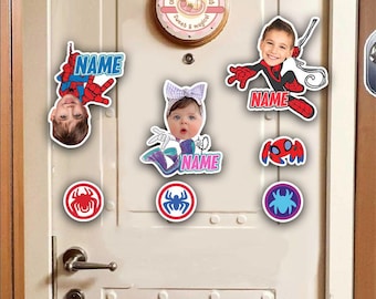Personalized Spidey Magnets, Disney Cruise Magnet, Disney Stateroom Door Disney, Custom Face Spiderman Magnet, Spidey Birthday Magnet
