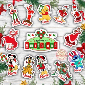 Personalized All Characters Disney Christmas Cruise Magnet, Mickey & Friends Princess Stitch Xmas Magnet, Very Merry Time Cruise 2025 Magnet