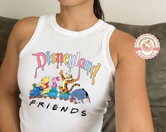 Retro Disneyland Baby Tee Crop Tank, Pooh And Friends Shirt, Winnie The Pooh Tee, Magic Kingdom Shirt, Disney Girls Trip Shirt, Womens Tee