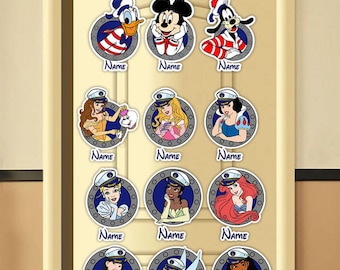 Personalized All Disney Characters Cruise Magnets, Mickey Friends Toy Story Princess Stitch Disney Cruise Magnet, Family Cruise Door Magnet