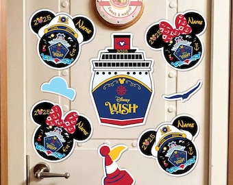 Personalized Disney Cruise Ship Family Magnet, Magnet for Cruise Ship, Magnet Cruise Door Magnet Disney Wish Magnet, Mickey Minnie Magnets