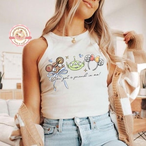 Retro Coquette Bow Toy Story Baby Tee Crop Tank, Magical Disney Toy Story Alien Shirt, Woody Buzz Lightyear Tee, You&#39;ve Got A Friend In Me