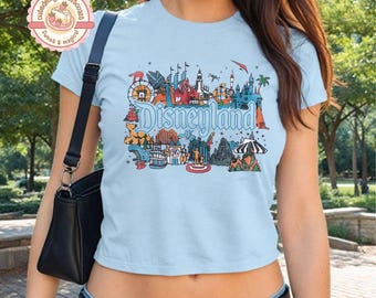 Retro Walt Disney's Disneyland Shirt, Disneyland Baby Tee Crop Tank, Vintage Disneyland Tee, Disney Family Trip Shirt, Disneyland Resort