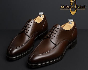 Luxus braune Leder Brogues, klassische Schnürschuhe