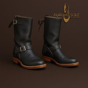 Botas de ingeniero hechas a mano para hombre