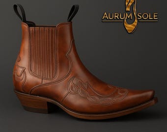 Handcrafted Leather Cowboy Boots – Western Wedding Gift for Men