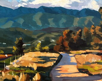 California Oil Painting - 8x10 - Carpinteria Bluffs painting by Sharon Schock