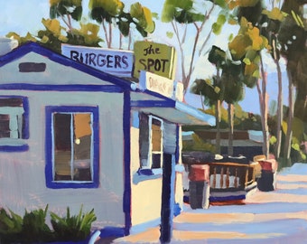 The Spot Art Print - Carpinteria Oil painting by Sharon Schock 8x8, 12x12, 16x16, 20x20