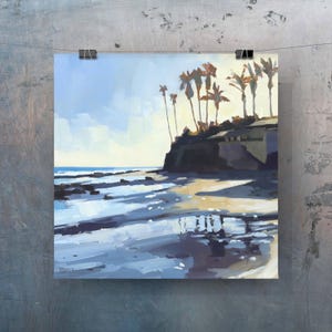 Miramar Beach Art Print - Santa Barbara Oil painting by Sharon Schock 8x8, 12x12, 16x16, 20x20