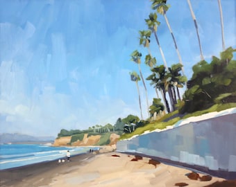 Butterfly Beach Walk Art Print - Santa Barbara Oil painting by Sharon Schock 8x10, 11x14, 16x20, 24x30